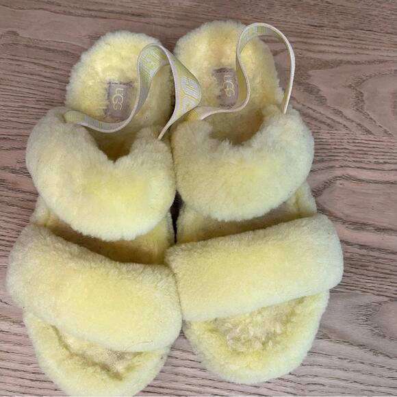 UGG Oh Yeah Double Strap Slide Slingback Sandals Slippers Yellow Women’s Size 9 - Picture 6 of 8